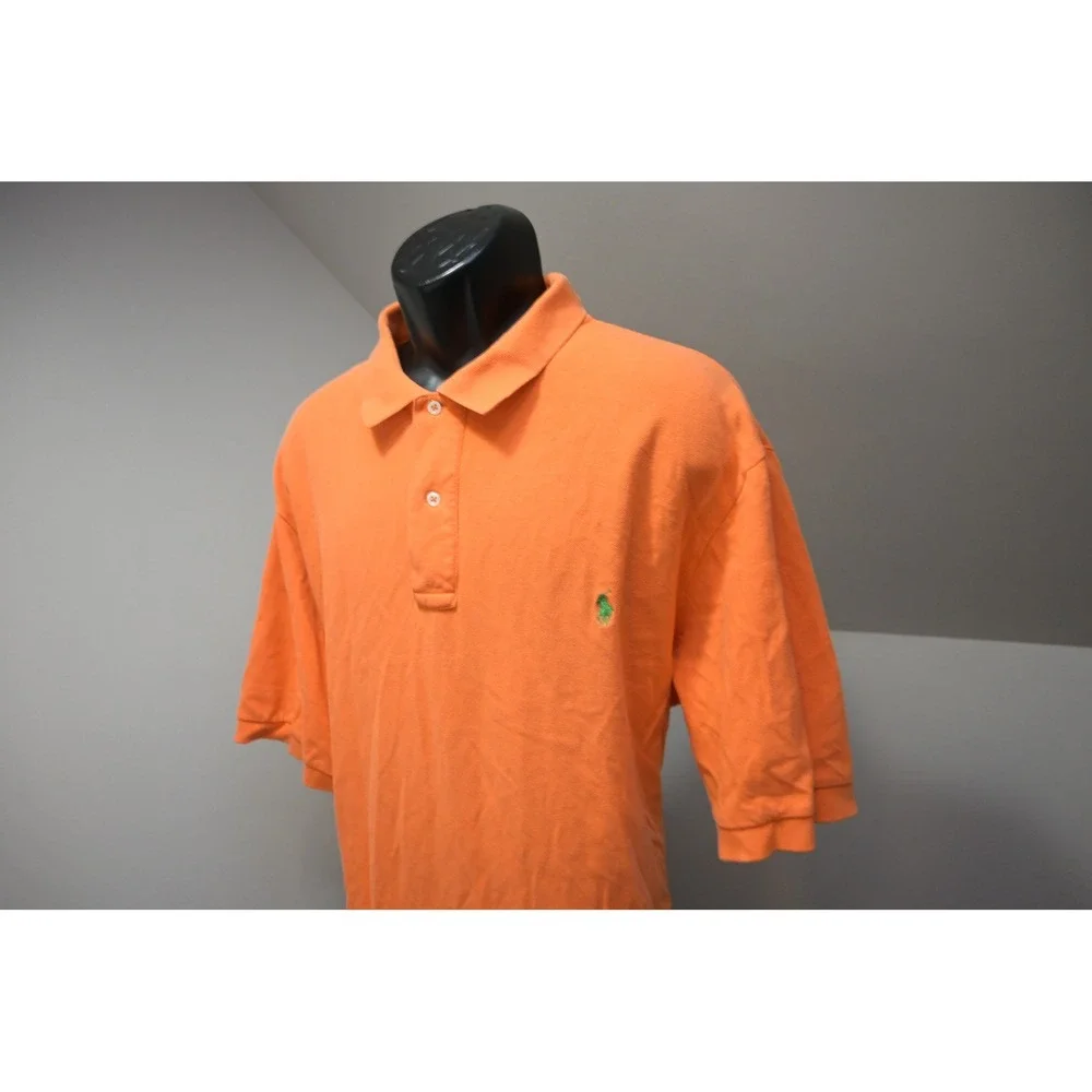 Polo Ralph Lauren Polo Shirt Mens 2XLT Orange Green Pony Logo Excellent